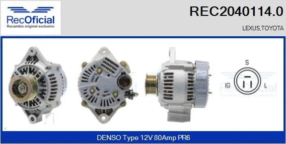 Alternateur RECOFICIAL REC2040114.0