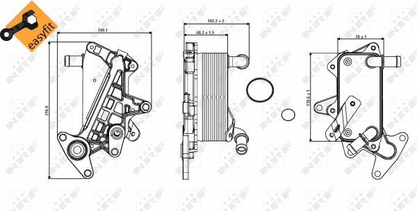 Radiateur d'huile de boîte automatique NRF 31357