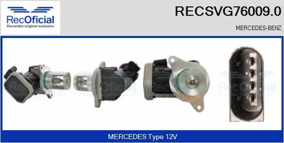 Vanne EGR RECOFICIAL RECSVG76009.0