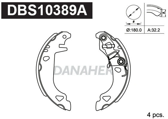 Jeu de mâchoires de frein DANAHER DBS10389A