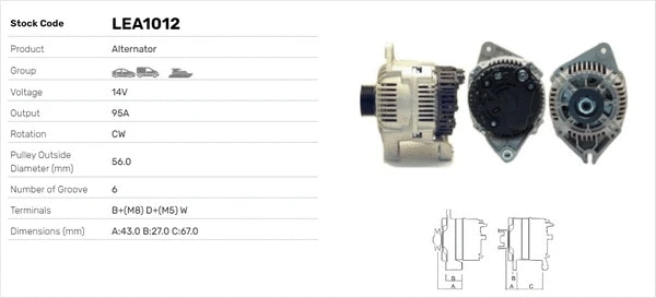 Alternateur LUSA LEA1012
