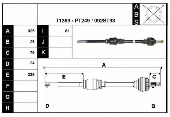 Arbre de transmission Technika 28092