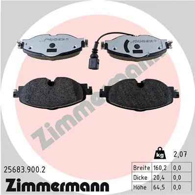 Kit de plaquettes de frein, frein à disque ZIMMERMANN 25683.900.2