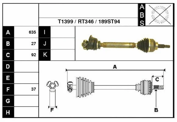 Arbre de transmission Technika 38189