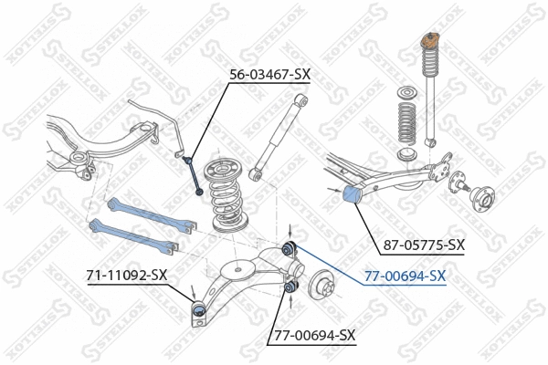 Suspension, bras de liaison STELLOX 77-00694-SX