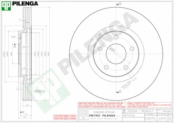 Disque de frein PILENGA V579