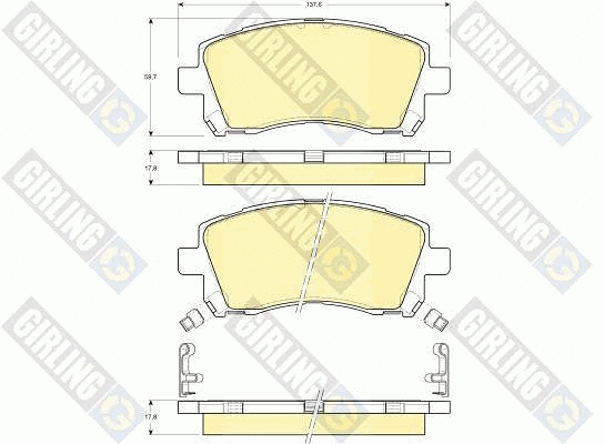 Kit de plaquettes de frein, frein à disque GIRLING 6132179
