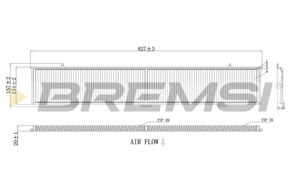 Filtre, air de l'habitacle BREMSI FC0085C