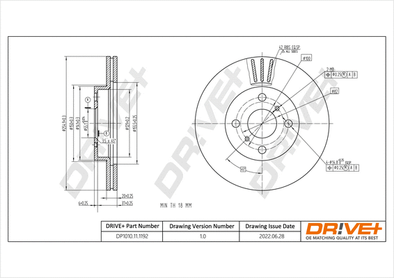 Disque de frein Dr!ve+ DP1010.11.1192