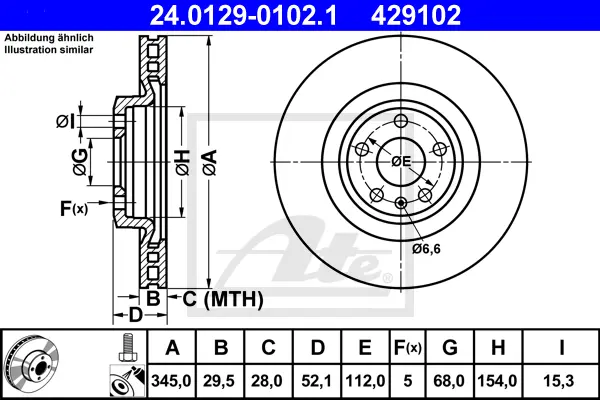 Disque de frein ATE-APAC 24.0129-0102.1