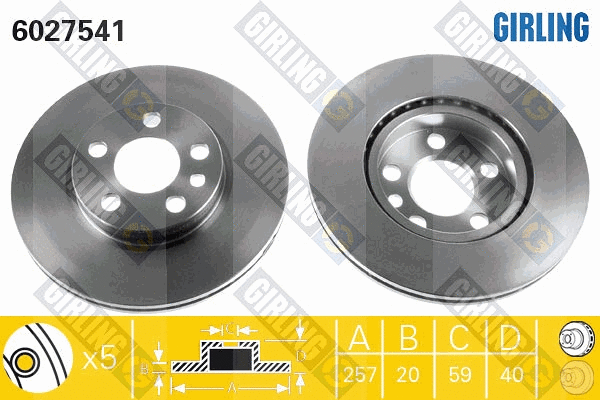 Disque de frein GIRLING 6027541