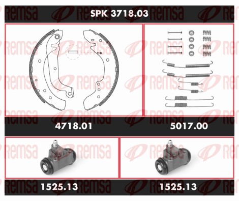 Kit de freins, freins à tambours REMSA SPK 3718.03