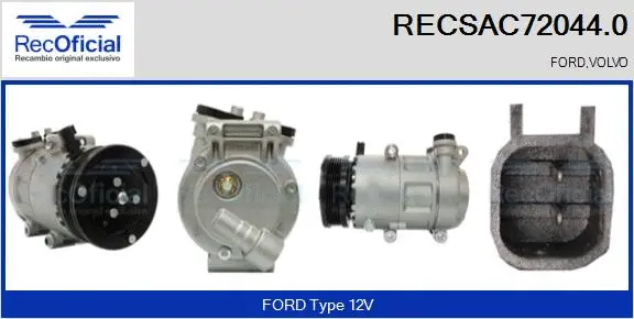 Compresseur, climatisation RECOFICIAL RECSAC72044.0