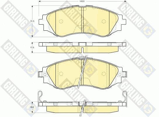 Kit de plaquettes de frein, frein à disque GIRLING 6132169