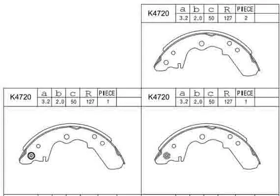 Jeu de mâchoires de frein ASIMCO K4720