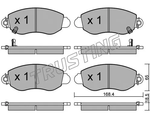 Kit de plaquettes de frein, frein à disque TRUSTING 329.0