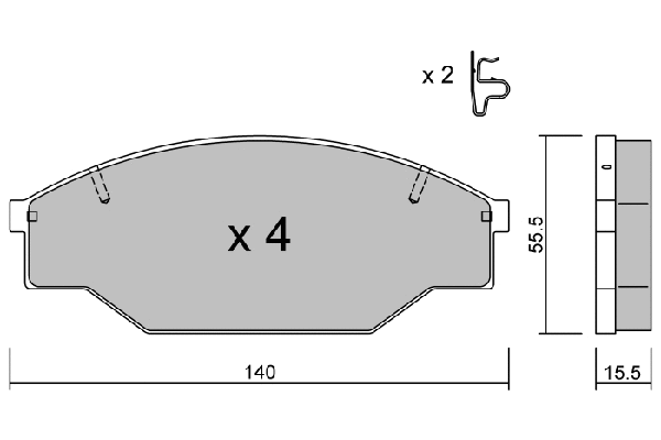 Kit de plaquettes de frein, frein à disque AISIN BPTO-1915