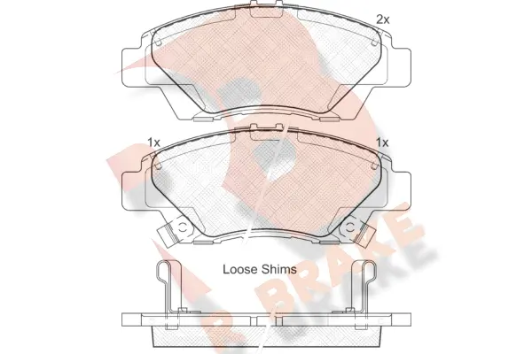 Kit de plaquettes de frein, frein à disque R BRAKE RB1906