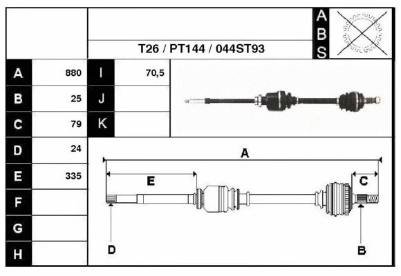Arbre de transmission Technika 28044