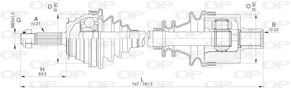 Arbre de transmission OPEN PARTS DRS6284.00