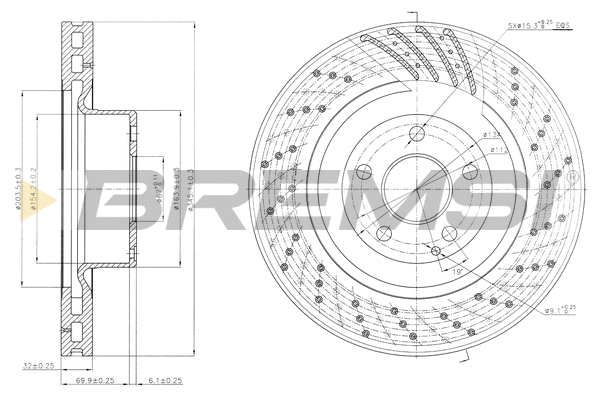 Disque de frein BREMSI CD7248V
