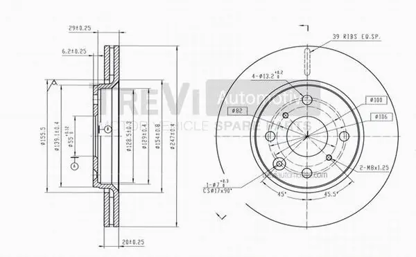 Disque de frein TREVI AUTOMOTIVE BD1210
