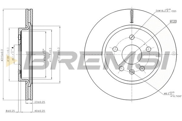 Disque de frein BREMSI CD7805V