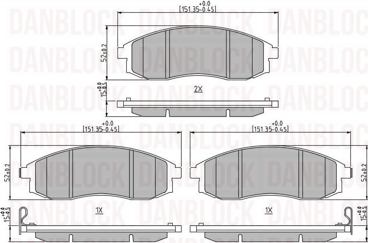 Kit de plaquettes de frein, frein à disque DANBLOCK DB 510552