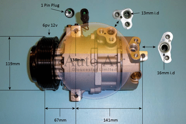 Compresseur, climatisation AUTO AIR GLOUCESTER 14-2061p
