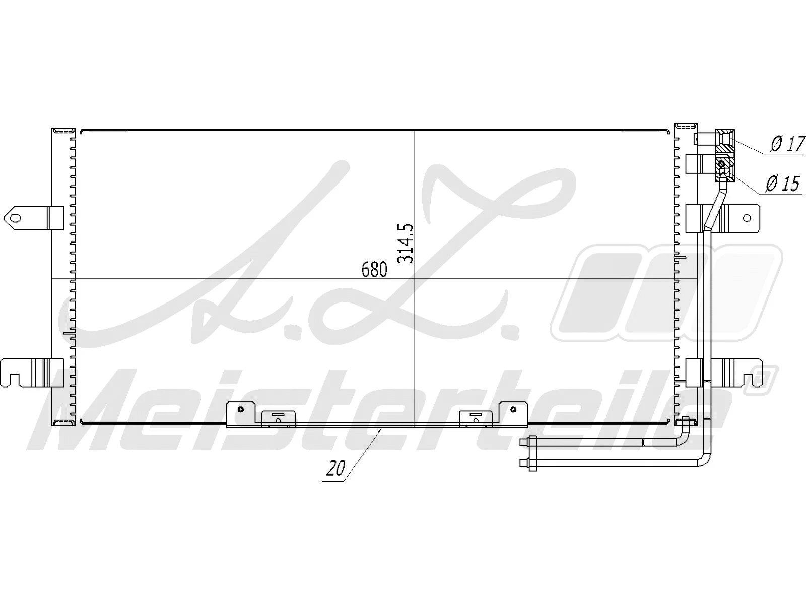 Condenseur, climatisation A.Z. Meisterteile AZMT-45-030-1341