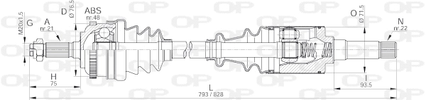 Arbre de transmission OPEN PARTS DRS6039.00