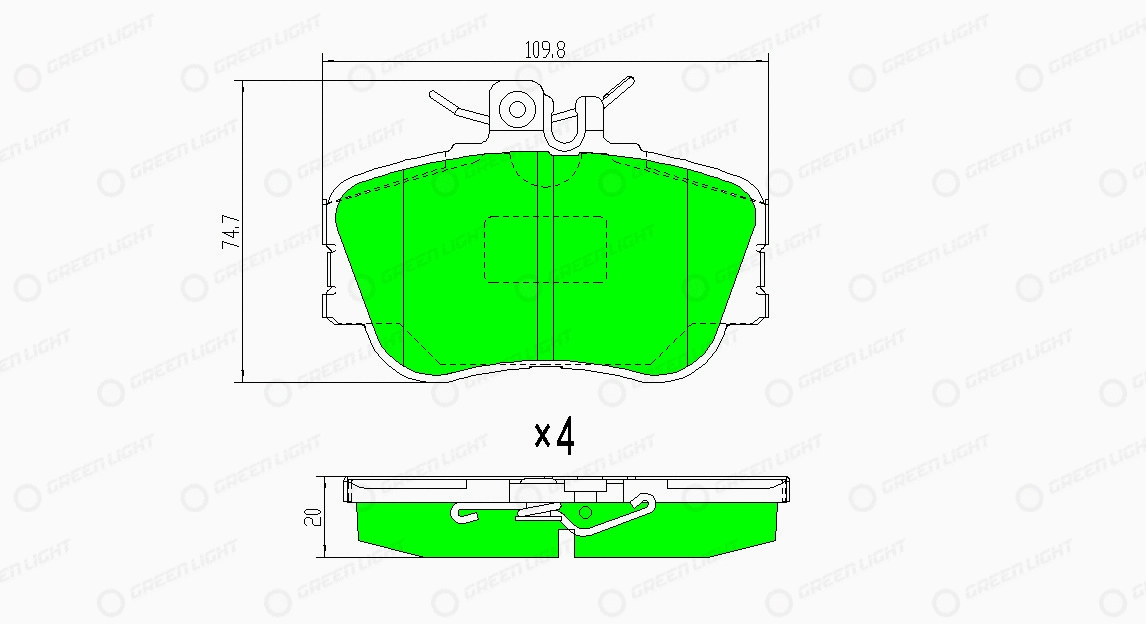 Kit de plaquettes de frein, frein à disque Automotive Adriado GLBP0240