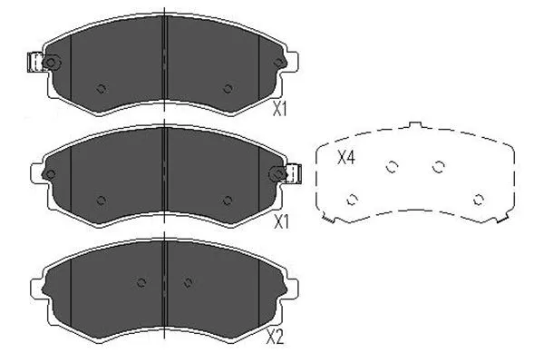 Kit de plaquettes de frein, frein à disque KAVO PARTS KBP-7507