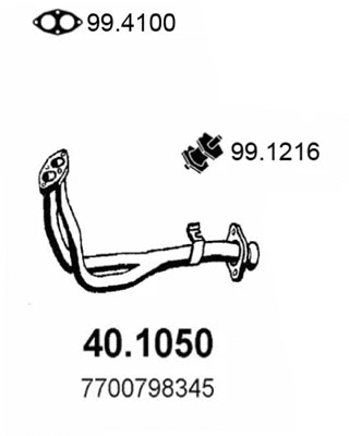 Tuyau d'échappement ASSO 40.1050