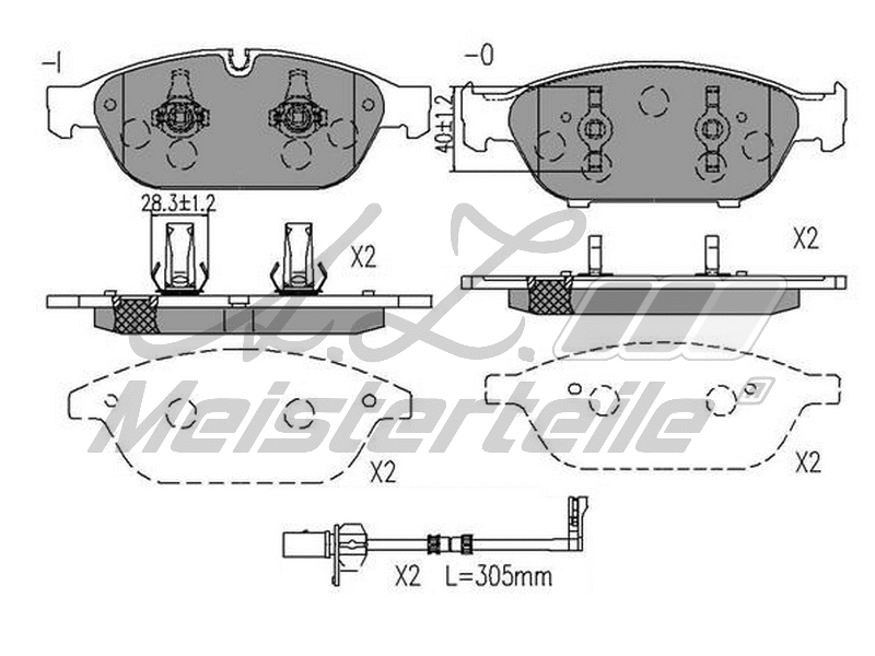 Kit de plaquettes de frein, frein à disque A.Z. Meisterteile AZMT-44-022-1618