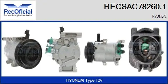 Compresseur, climatisation RECOFICIAL RECSAC78260.1