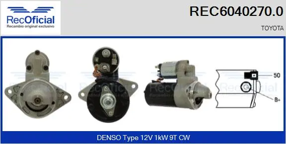 Démarreur RECOFICIAL REC6040270.0