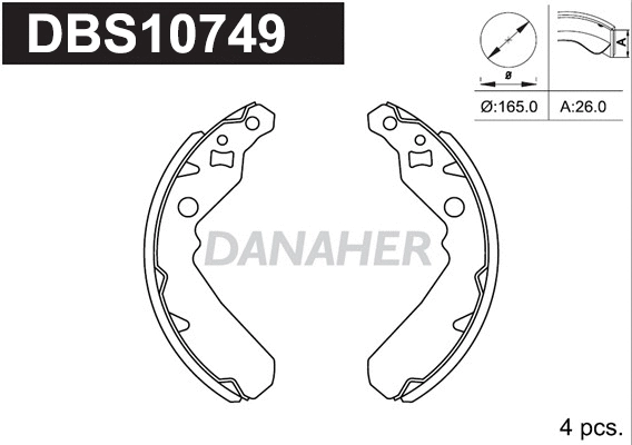 Jeu de mâchoires de frein DANAHER DBS10749