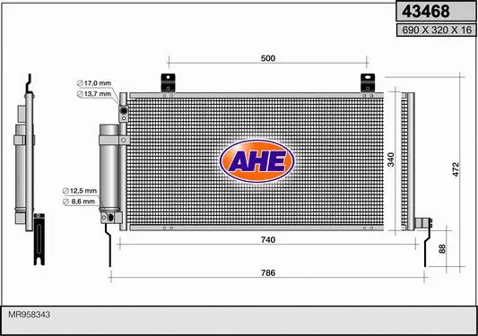 Condenseur, climatisation AHE 43468