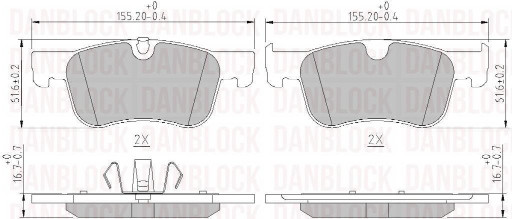 Kit de plaquettes de frein, frein à disque DANBLOCK DB 511170