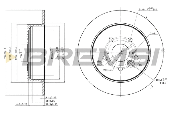 Disque de frein BREMSI CD7486S