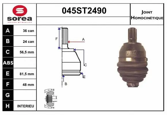 Jeu de joints, arbre de transmission STARTCAR 045ST2490