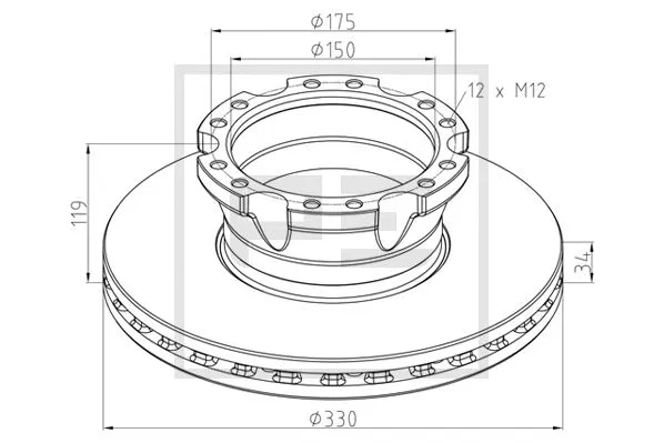 Disque de frein PE Automotive 106.004-10A