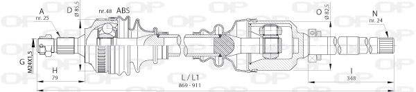 Arbre de transmission OPEN PARTS DRS6396.00