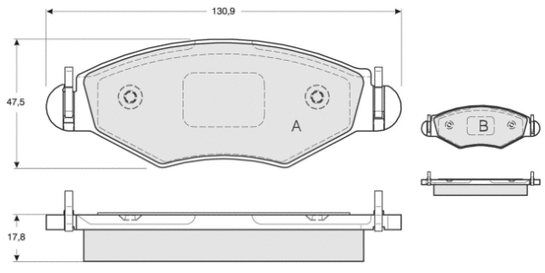 Kit de plaquettes de frein, frein à disque MTR MT463