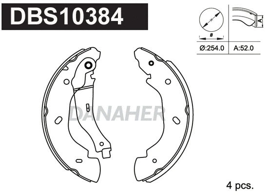 Jeu de mâchoires de frein DANAHER DBS10384