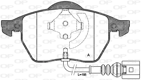 Kit de plaquettes de frein, frein à disque OPEN PARTS BPA0390.41