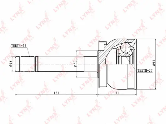 Jeu de joints, arbre de transmission LYNXAUTO CO-5726