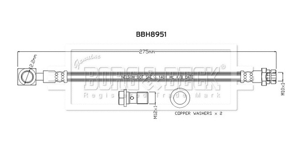 Flexible de frein BORG & BECK BBH8951