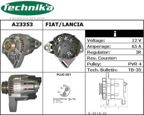 Alternateur Technika A23353
